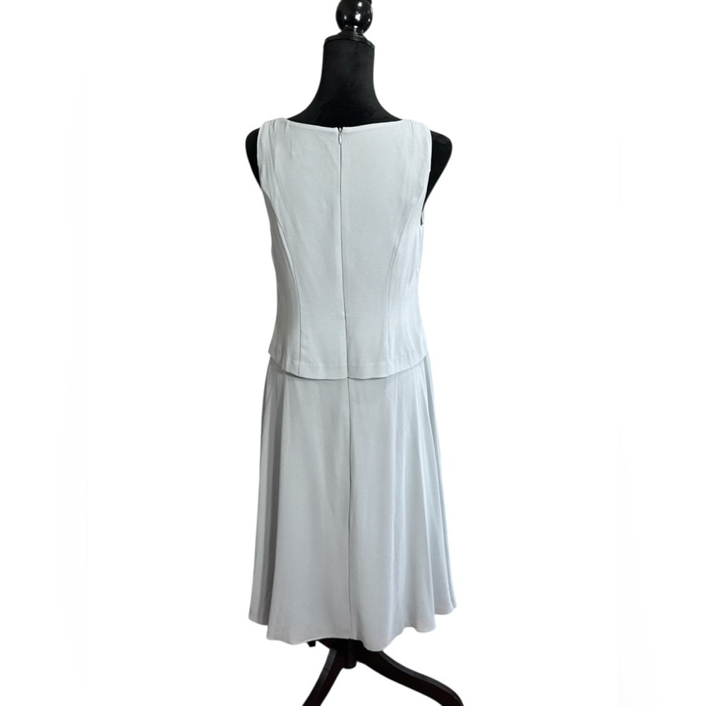 Jessica Howard Silver Gray Sleeveless Layered Midi Dress Size 10P Petite - Picture 4 of 10
